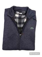 Lacoste Πλεχτή Ζακέτα με μάλλινη επένδυση μπλε ραφ